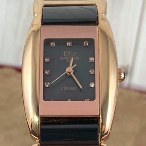 Stunning Daniel Steiger "Eden" Watch 18 Karat Rose Gold Plated, Diamond Accents